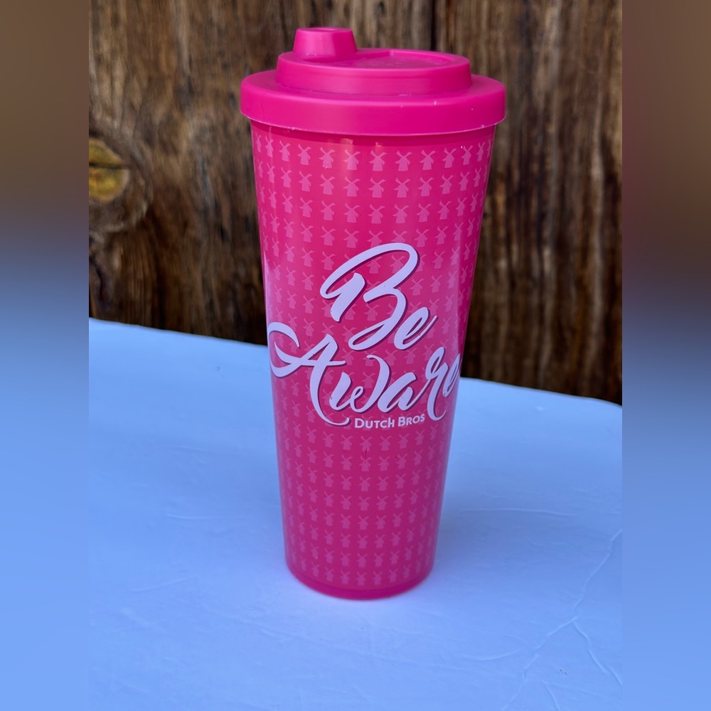 Dutch Bros “ Be Aware” Breast Cancer Drink Cup 16 OZ